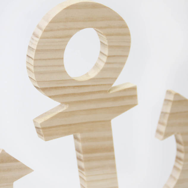 ANCLA DECORATIVA EN MADERA DE PINO - Venta y alquiler de letras para